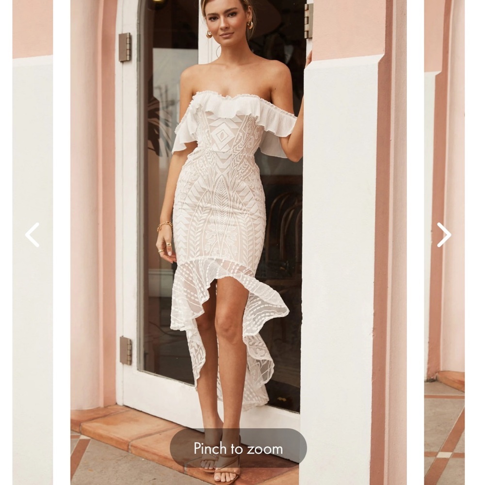 High low lace wedding dress